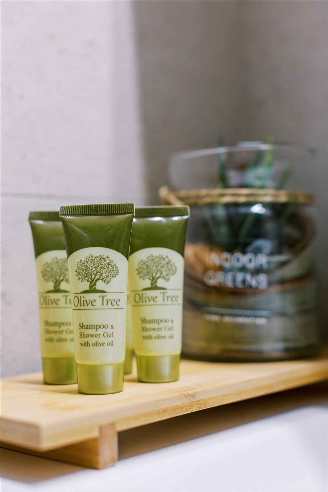 Bathroom amenities at Gaia Apartment