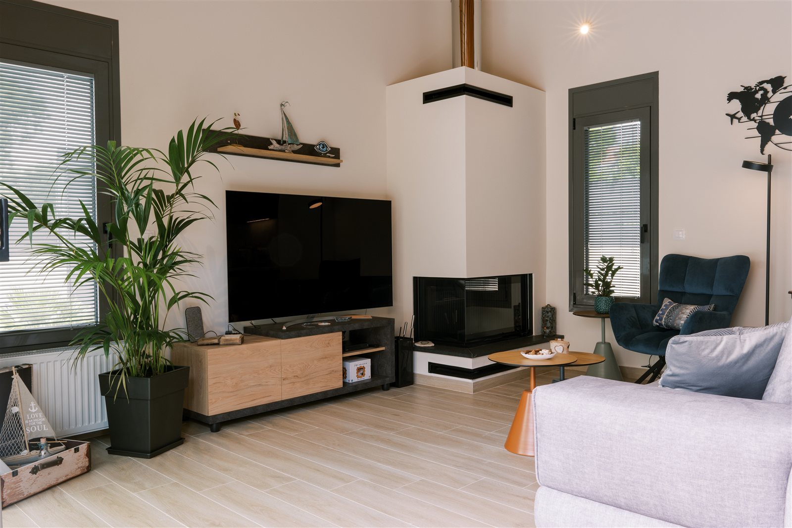 Living area at Odysseas Seaside Escape