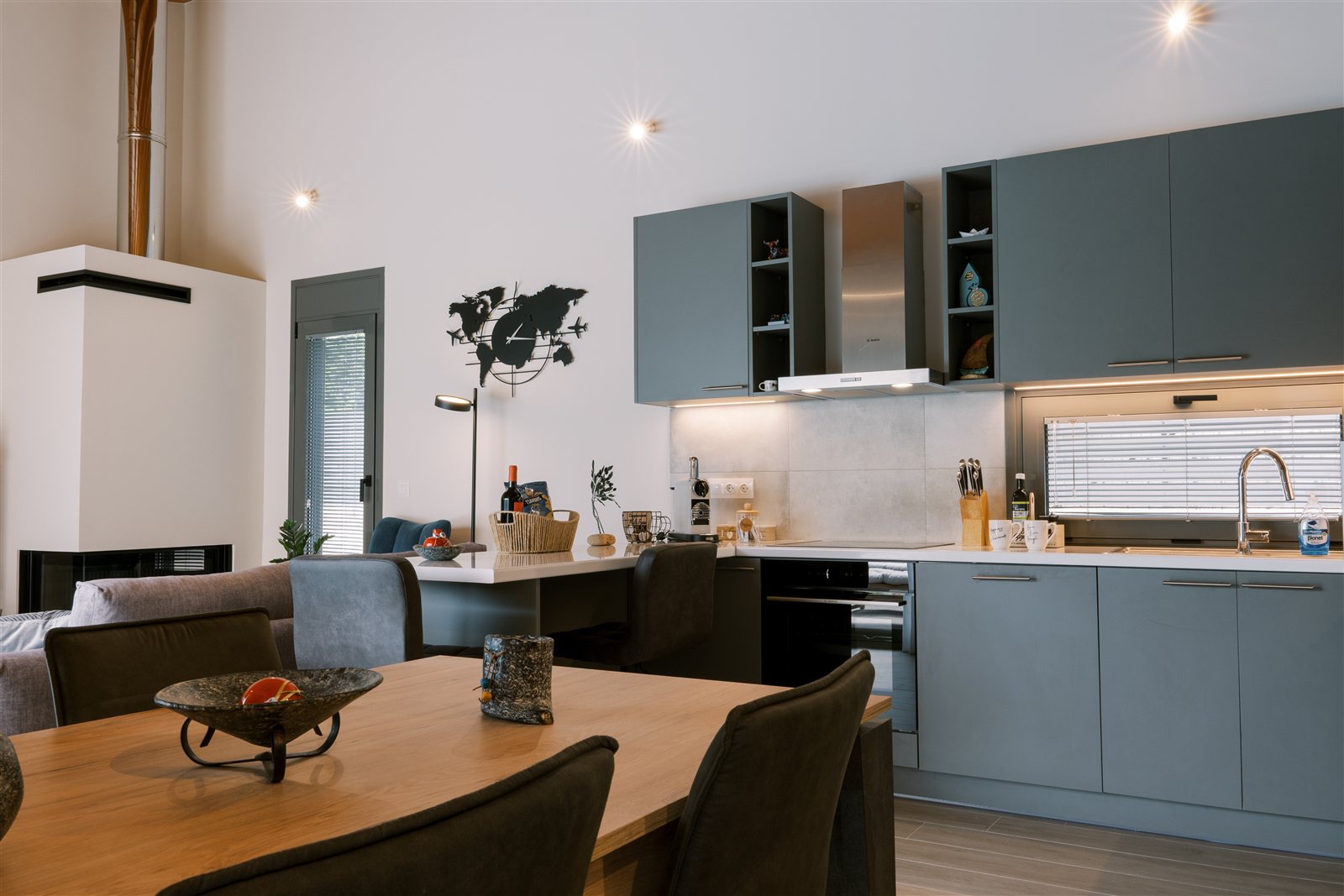 Kitchen and dining area at Odysseas Seaside Escape