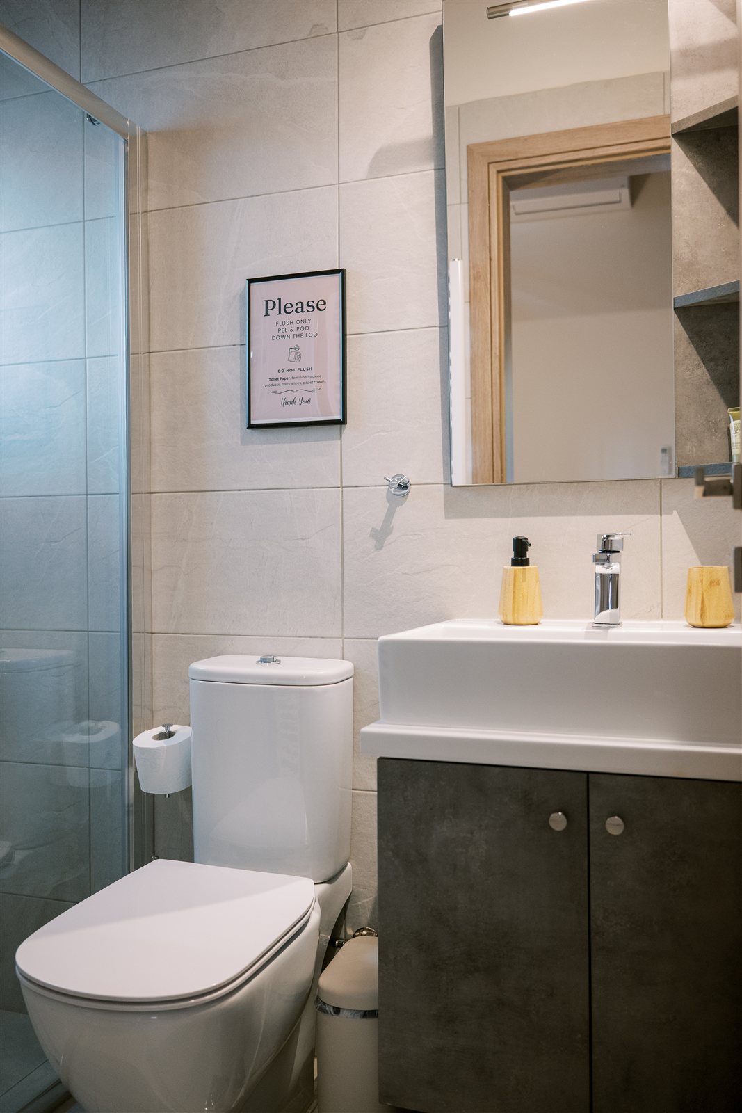 Bathroom at Odysseas Seaside Escape
