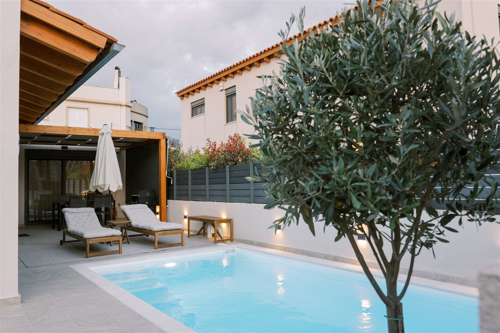 Exterior and pool at Odysseas Seaside Escape